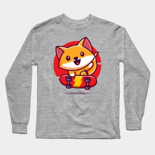 Skater Fox Long Sleeve T-Shirt